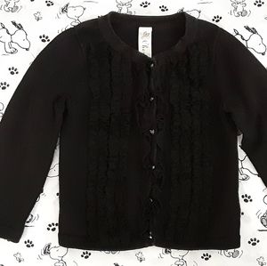 Cherokee black knit cardigan dress sweater w/ruffles baby girls size 12 month